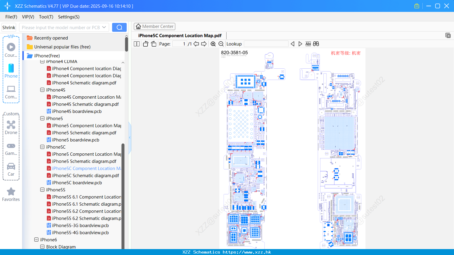 IPhone5C Component Location Map
